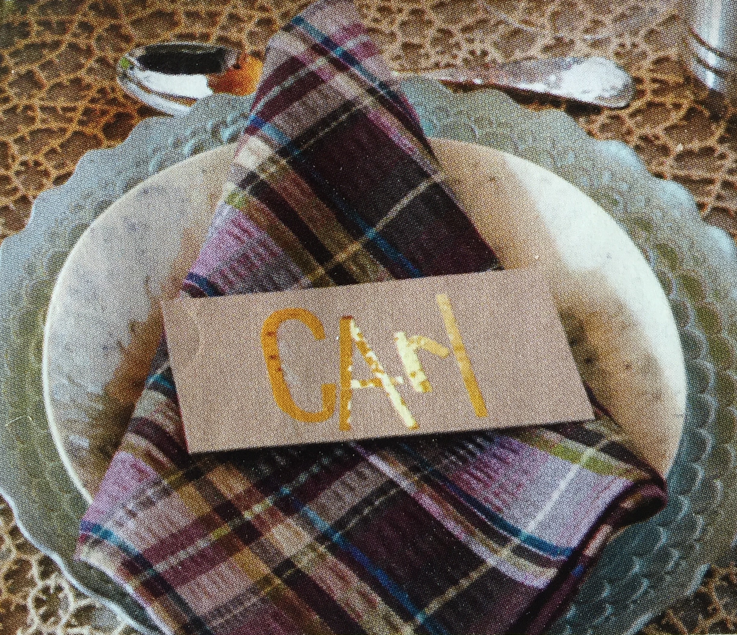 Make DIY name plates with auto-body detailing gold foil